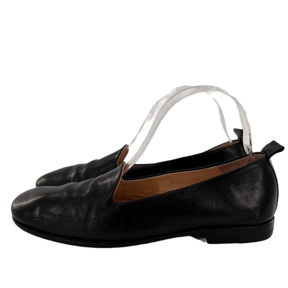 Bally Alba flats 6 black Italian leather smoking loafers old money minimalist - Picture 4 of 12